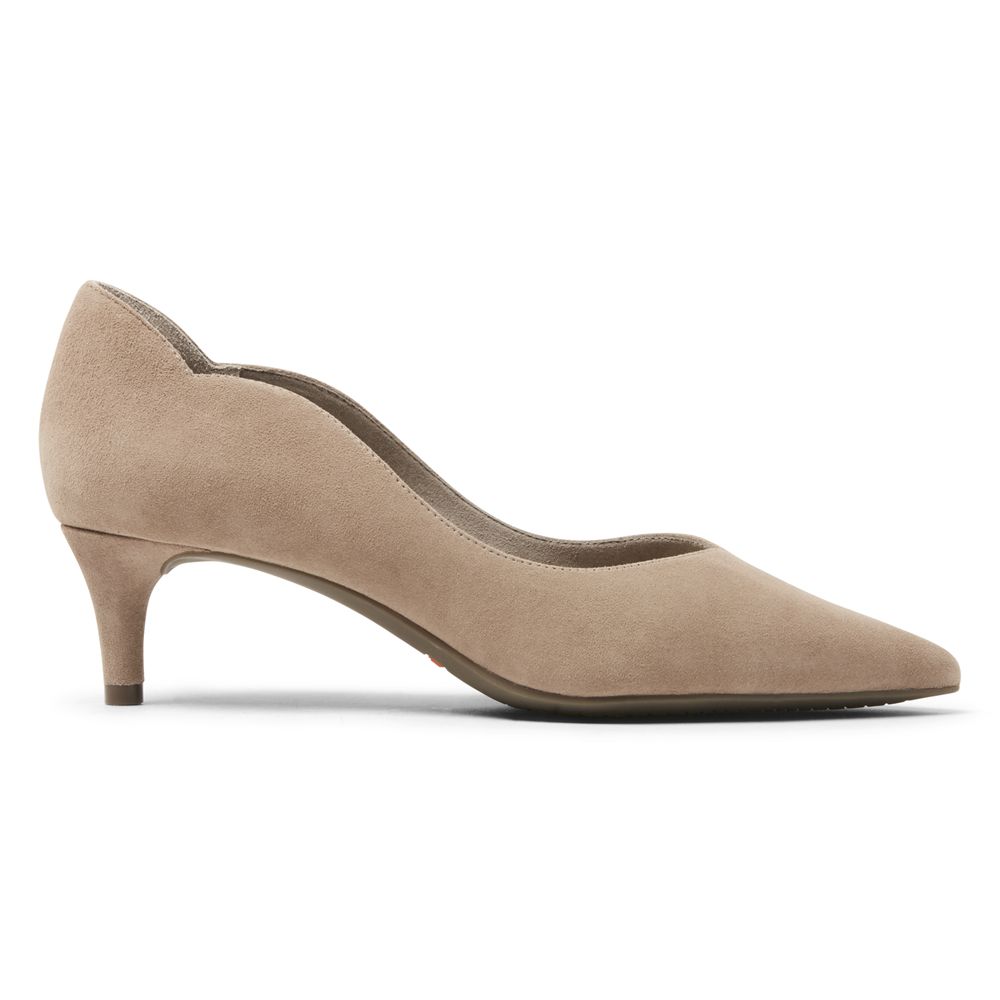 Escarpins Mulher Rockport Total Motion Noelle Scalloped-Back Heel Caqui,Portugal RIYJX-8349